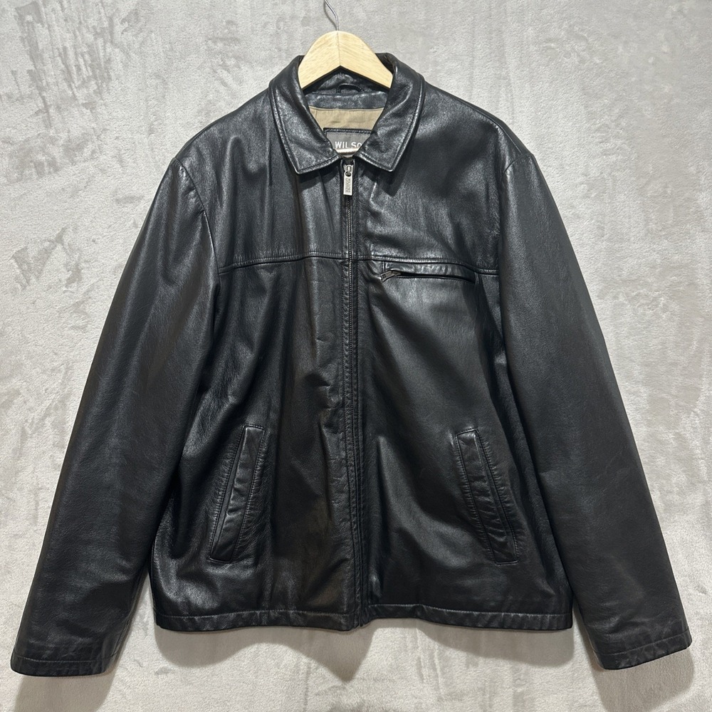 Vintage Wilsons Leather‎ Jacket Black Mens Size Large
